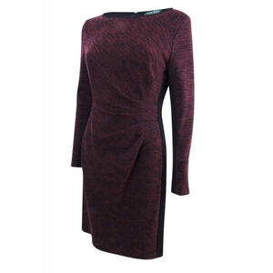 Lauren Ralph Lauren Dress Womens 2 Long Sleeve Sheath Ruched Career Workwear